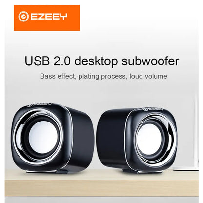 【XMT】EZEEY Mini Computer Speakers Stereo USB Wired Powered for PC/Laptops/Smartphone Multimedia Speaker