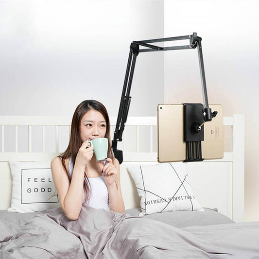 Desktop Bed Lazy Bracket Phone Stand Metal Clamp 360 Rotating Long Arms Flexible Mobile Phone Holder