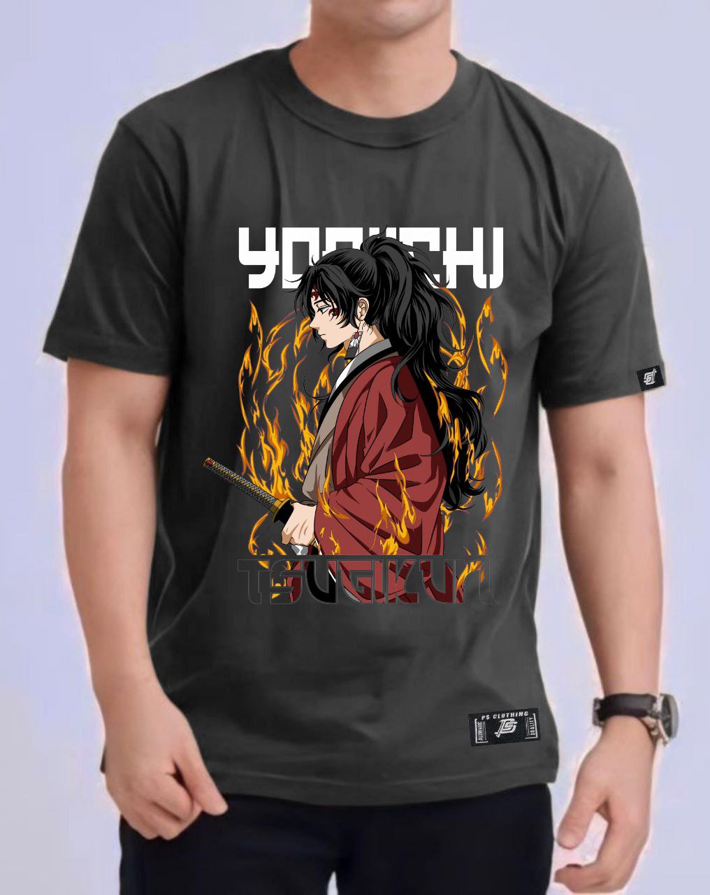 YORIICHI TSUGIKUNI DEMON SLAYER VERSION 2 ROUND NECK REGULAR FIT ANIME PREMIUM DESIGN