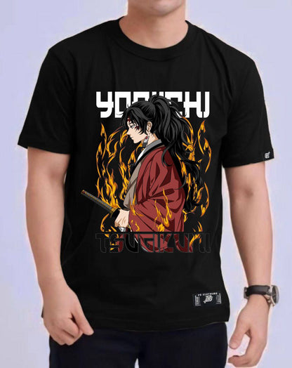 YORIICHI TSUGIKUNI DEMON SLAYER VERSION 2 ROUND NECK REGULAR FIT ANIME PREMIUM DESIGN