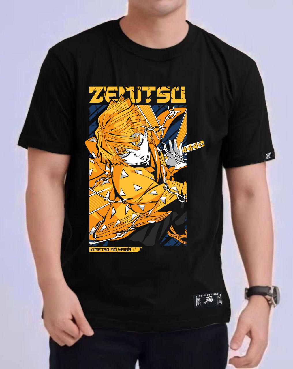 DEMON SLAYER "ZENITSU AGATSUMA" VERSION 4 ROUND NECK REGULAR FIT ANIME PREMIUM DESIGN