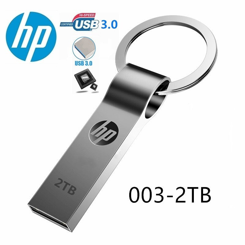 HP USB 3.0 2TB Pendrive Waterproof Metal USB Flash Drive High Speed Flash Disk