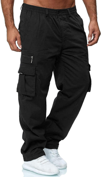 Men Outdoor Cargo Pants Lightweight Tactical Pants Black