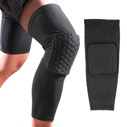 Black Basketball Kneepads compression Honeycomb Knee Pads Leg kneepad