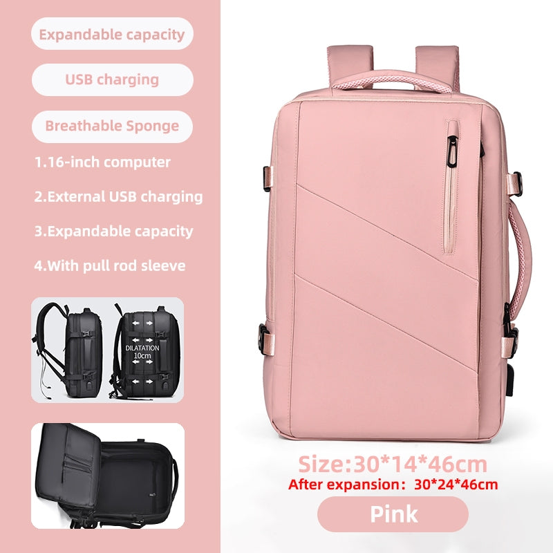 16 inch Laptop Backpacks USB charging Travel bag Men Scalable Outdoor Waterproof Luggage Bagpack