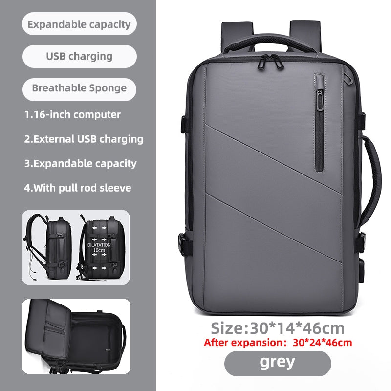 16 inch Laptop Backpacks USB charging Travel bag Men Scalable Outdoor Waterproof Luggage Bagpack