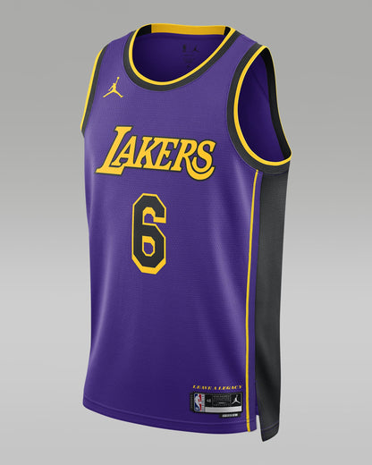 nisex Los Angeles Lakers LeBron James Jordan #6 Brand Purple Swingman Jersey - Statement Edition