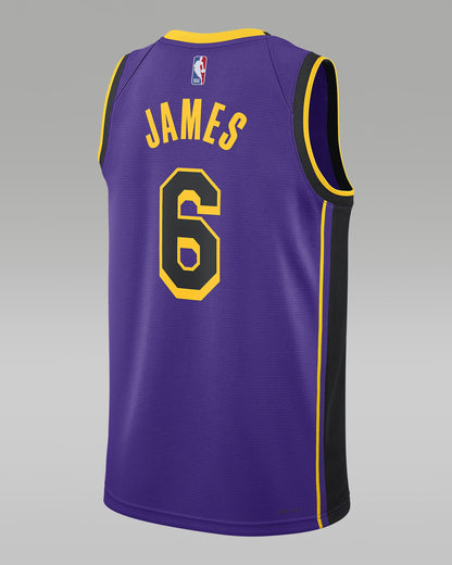 nisex Los Angeles Lakers LeBron James Jordan #6 Brand Purple Swingman Jersey - Statement Edition