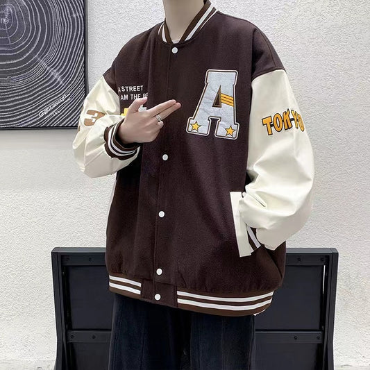 Aesthetic jacket for men Korean style casual vintage jacket "KHAKI"
