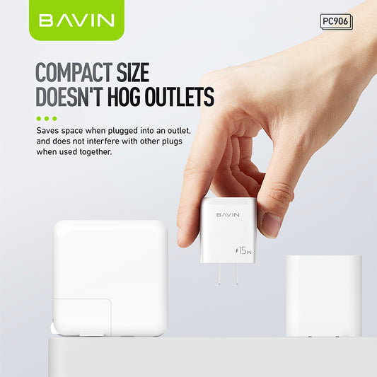 BAVIN PC906 15W Fast Charging Travel Adapter Charger W/ 3 Output USB 3.0A