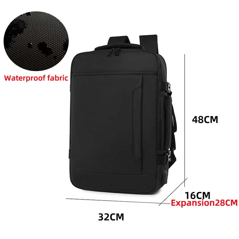 16 inch laptop backpack waterproof travel bag for men's daily commuting expandable outdoor bagpack