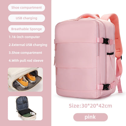 travel backpack for women large capacity 16 inch backpack waterproof Outdoor Luggage shoe bag men