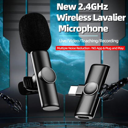 K9 Wireless Microphone for iphone /andriod Lavalier Microphone Live Vlogging Microphone for Video Recoding Interview