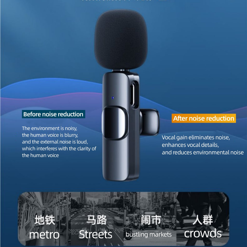 K9 Wireless Microphone for iphone /andriod Lavalier Microphone Live Vlogging Microphone for Video Recoding Interview