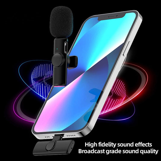 K9 Wireless Microphone for iphone /andriod Lavalier Microphone Live Vlogging Microphone for Video Recoding Interview