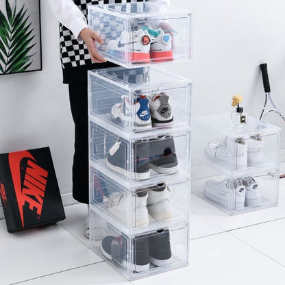 Salvo Transparent Shoe Box Foldable Organizer Shoe Rack Shoe Storage Boxes Free DIY Stackable