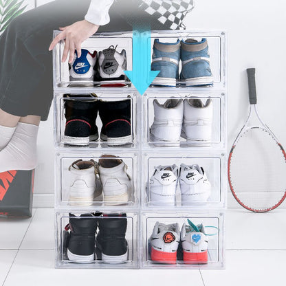 Salvo Transparent Shoe Box Foldable Organizer Shoe Rack Shoe Storage Boxes Free DIY Stackable