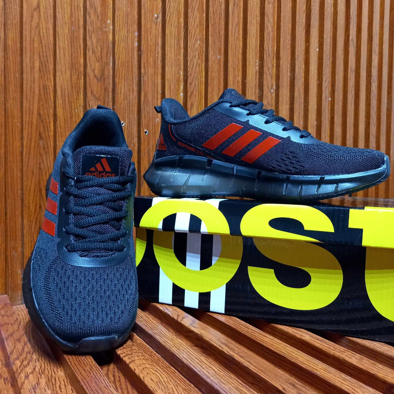 Adidas Running Shoes "Black Red" (WOMEN)