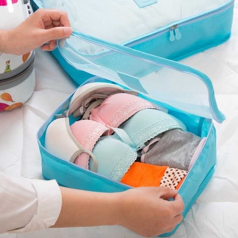 6 In 1Pcs Travel Bag Organizer Clothes Luggage Storage Bag Underwear Cosmetic Travel Organizer Bag