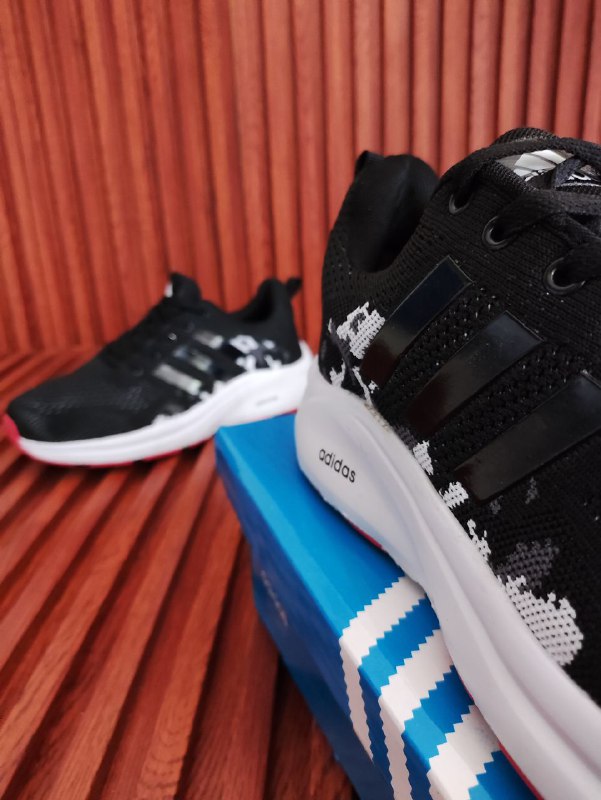 Adidas Running Shoes "BLACK WHITE"