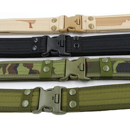 New Camouflage Men's Military Tactical Belt Adjustable Outdoor Heavy Duty Combat Nylon Webbing Belt 135cm