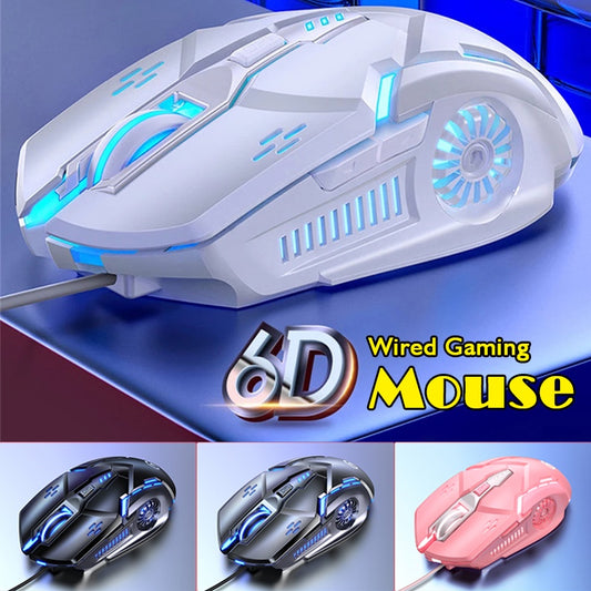 Mechanical Mouse Wired Gaming Mouse Mute 3200 DPI Laser Mice&Keyboard USB RGB Light For PC Laptop