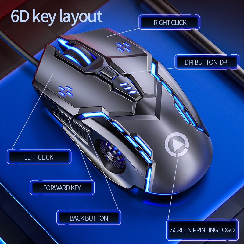 Mechanical Mouse Wired Gaming Mouse Mute 3200 DPI Laser Mice&Keyboard USB RGB Light For PC Laptop