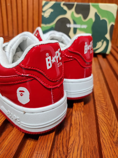 A Bathing Ape Bape Sta Low White Red