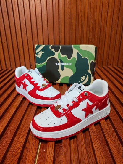 A Bathing Ape Bape Sta Low White Red