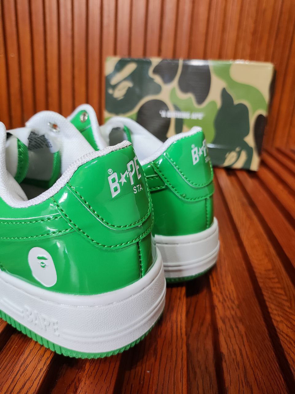 A Bathing Ape Bape Sta Low White Green (Women)