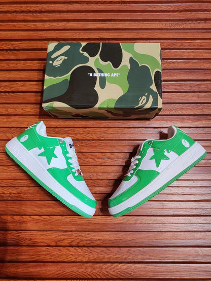 A Bathing Ape Bape Sta Low White Green (Women)