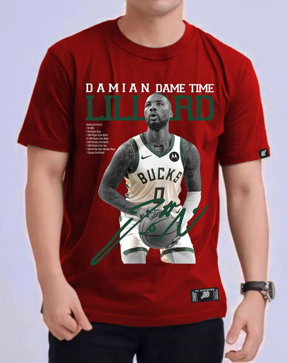 NBA DAMIAN LILLARD "DAME TIME" ROUND NECK REGULAR FIT PREMIUM DESIGN