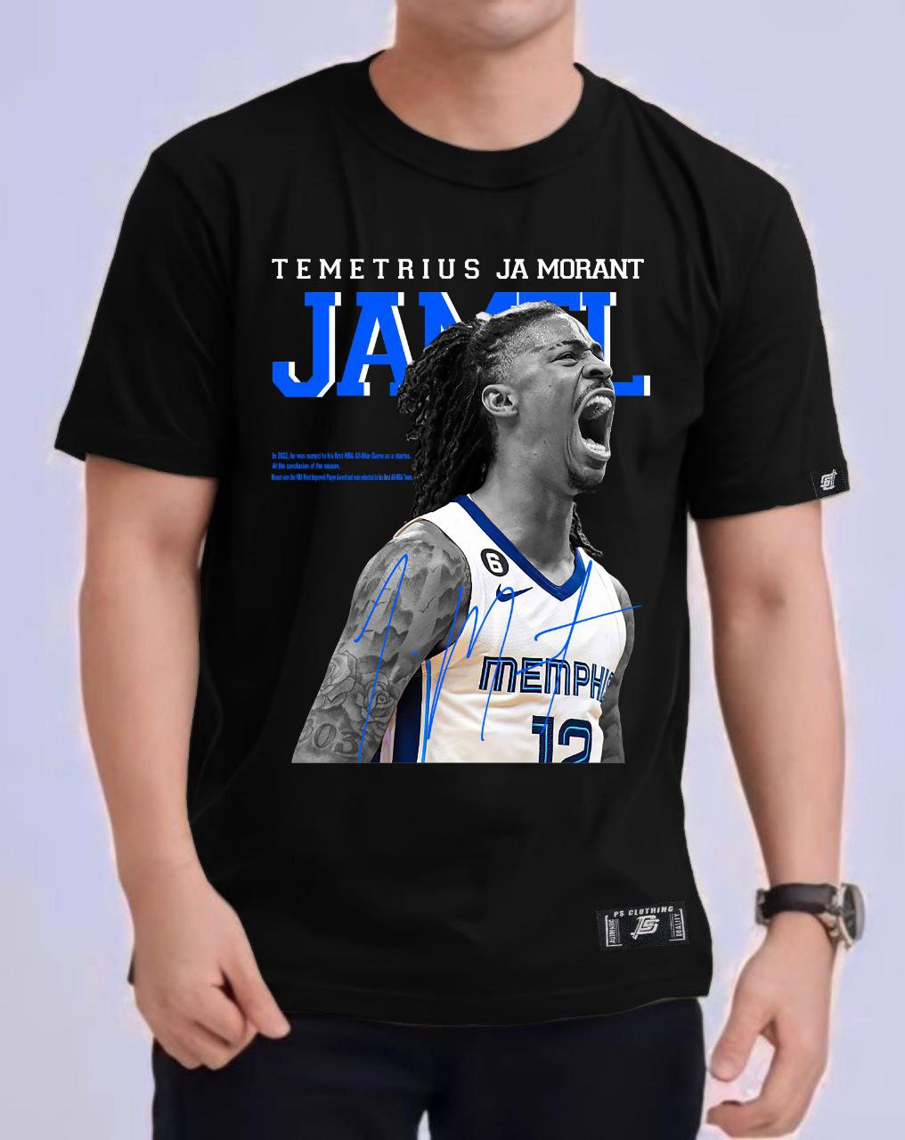 NBA JA MORANT "SHOUT" ROUND NECK REGULAR FIT PREMIUM DESIGN