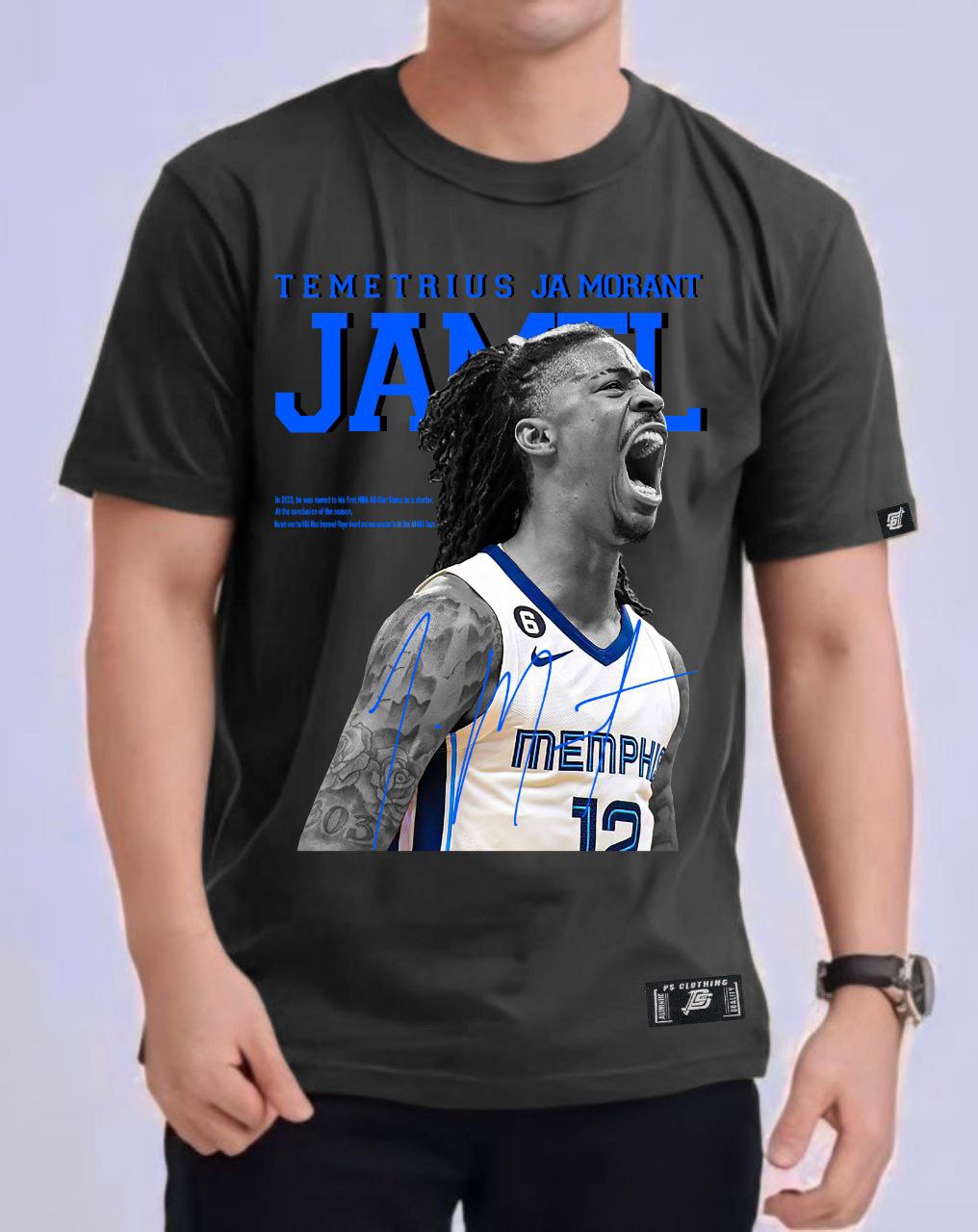 NBA JA MORANT "SHOUT" ROUND NECK REGULAR FIT PREMIUM DESIGN