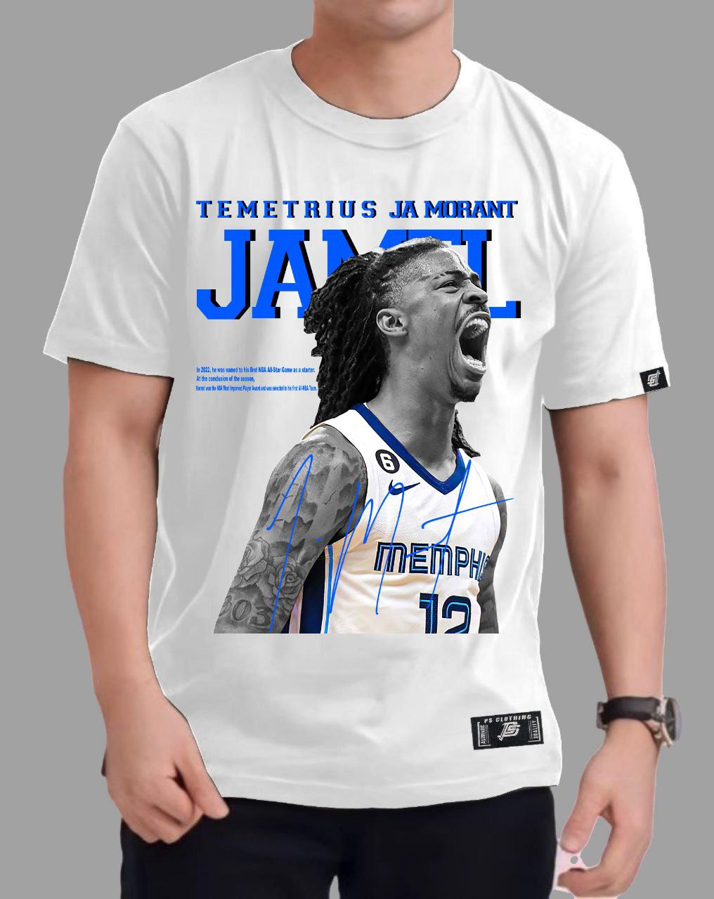 NBA JA MORANT "SHOUT" ROUND NECK REGULAR FIT PREMIUM DESIGN