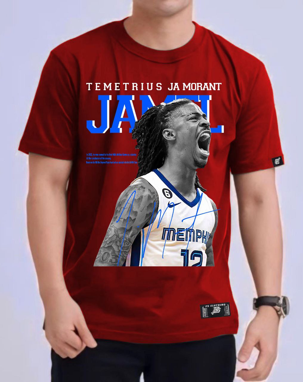 NBA JA MORANT "SHOUT" ROUND NECK REGULAR FIT PREMIUM DESIGN