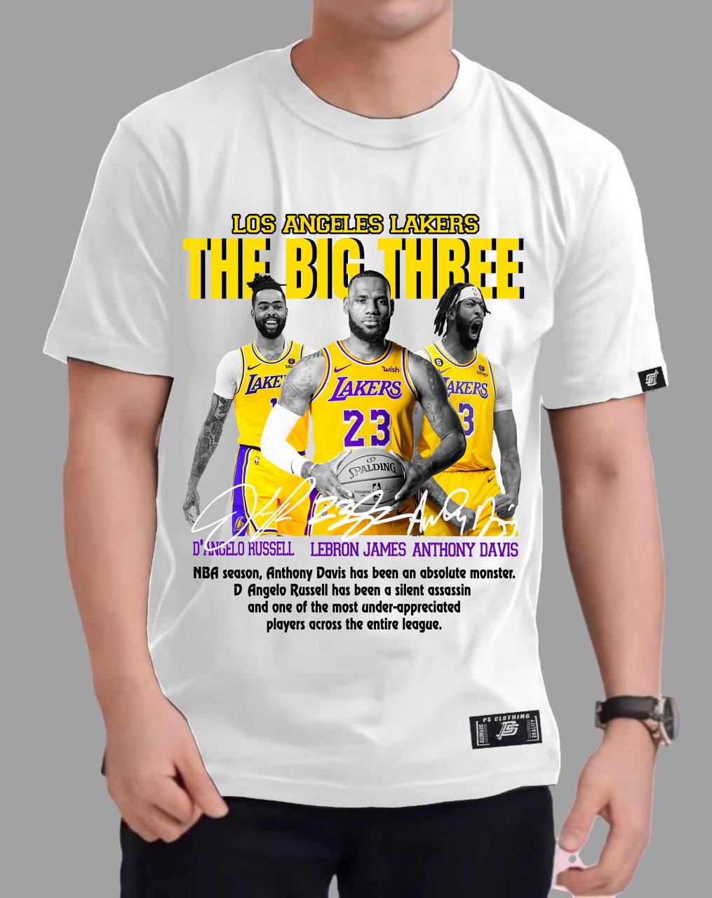 NBA "BIG THREE" OF LAKERS 2024 ROUND NECK REGULAR FIT PREMIUM DESIGN