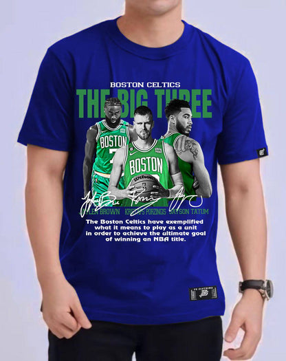 NBA "BIG THREE" OF BOSTON CELTICS 2024 ROUND NECK REGULAR FIT PREMIUM DESIGN