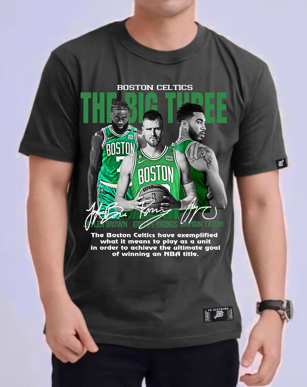 NBA "BIG THREE" OF BOSTON CELTICS 2024 ROUND NECK REGULAR FIT PREMIUM DESIGN