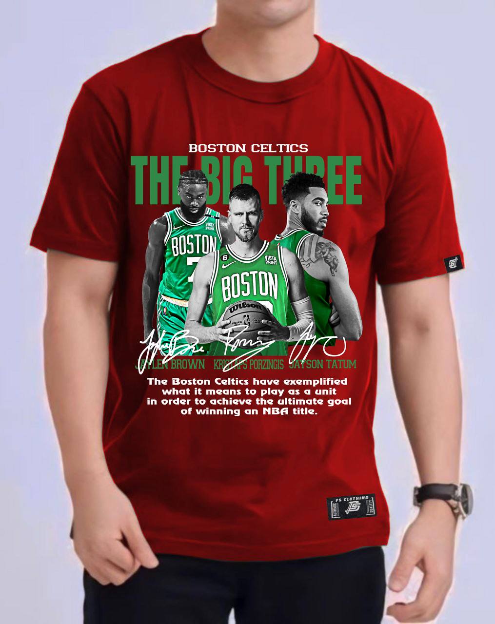 NBA "BIG THREE" OF BOSTON CELTICS 2024 ROUND NECK REGULAR FIT PREMIUM DESIGN