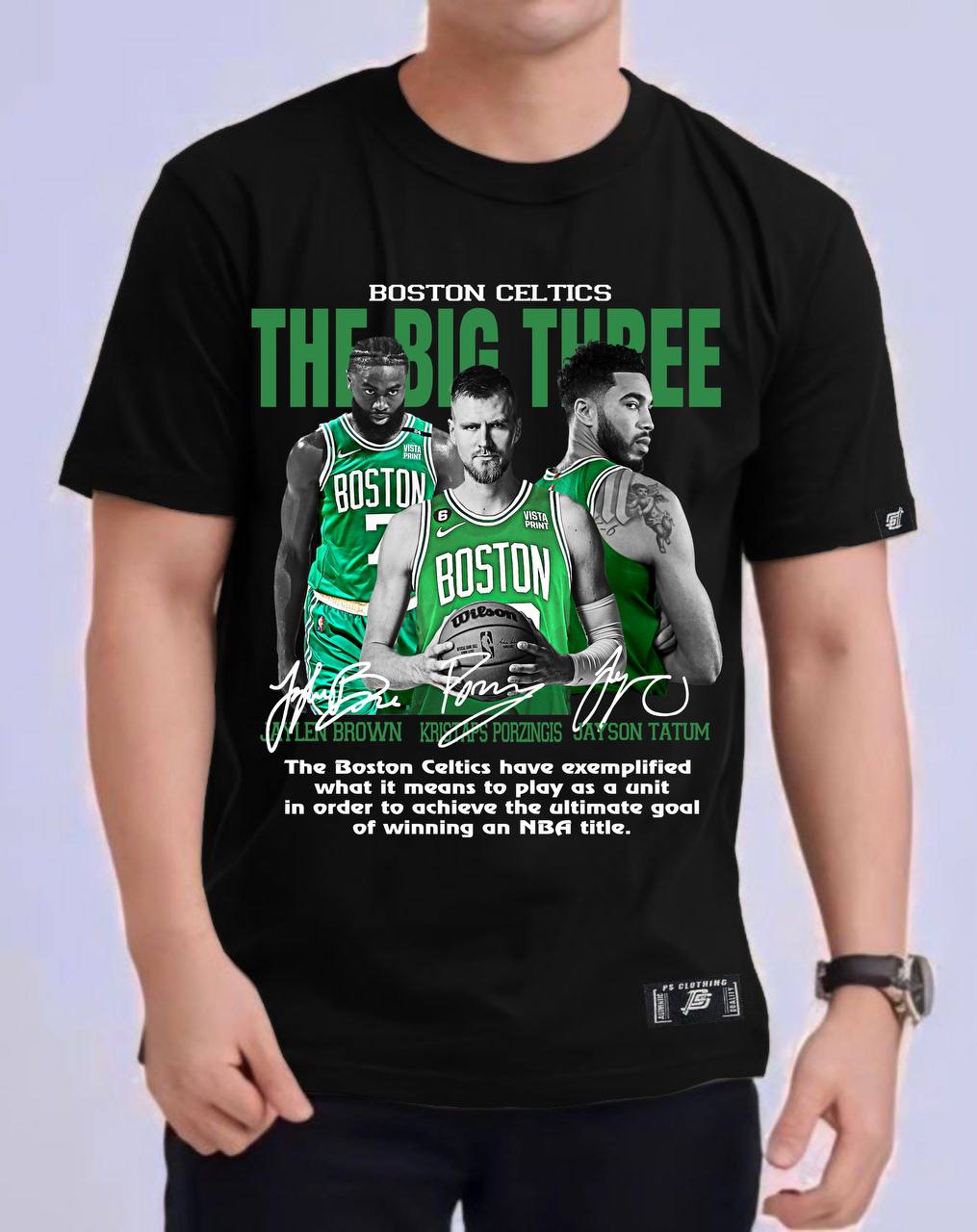 NBA "BIG THREE" OF BOSTON CELTICS 2024 ROUND NECK REGULAR FIT PREMIUM DESIGN