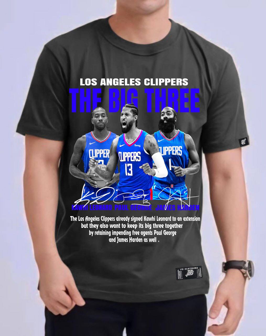 NBA "BIG THREE" OF CLIPPERS 2024 ROUND NECK REGULAR FIT PREMIUM DESIGN