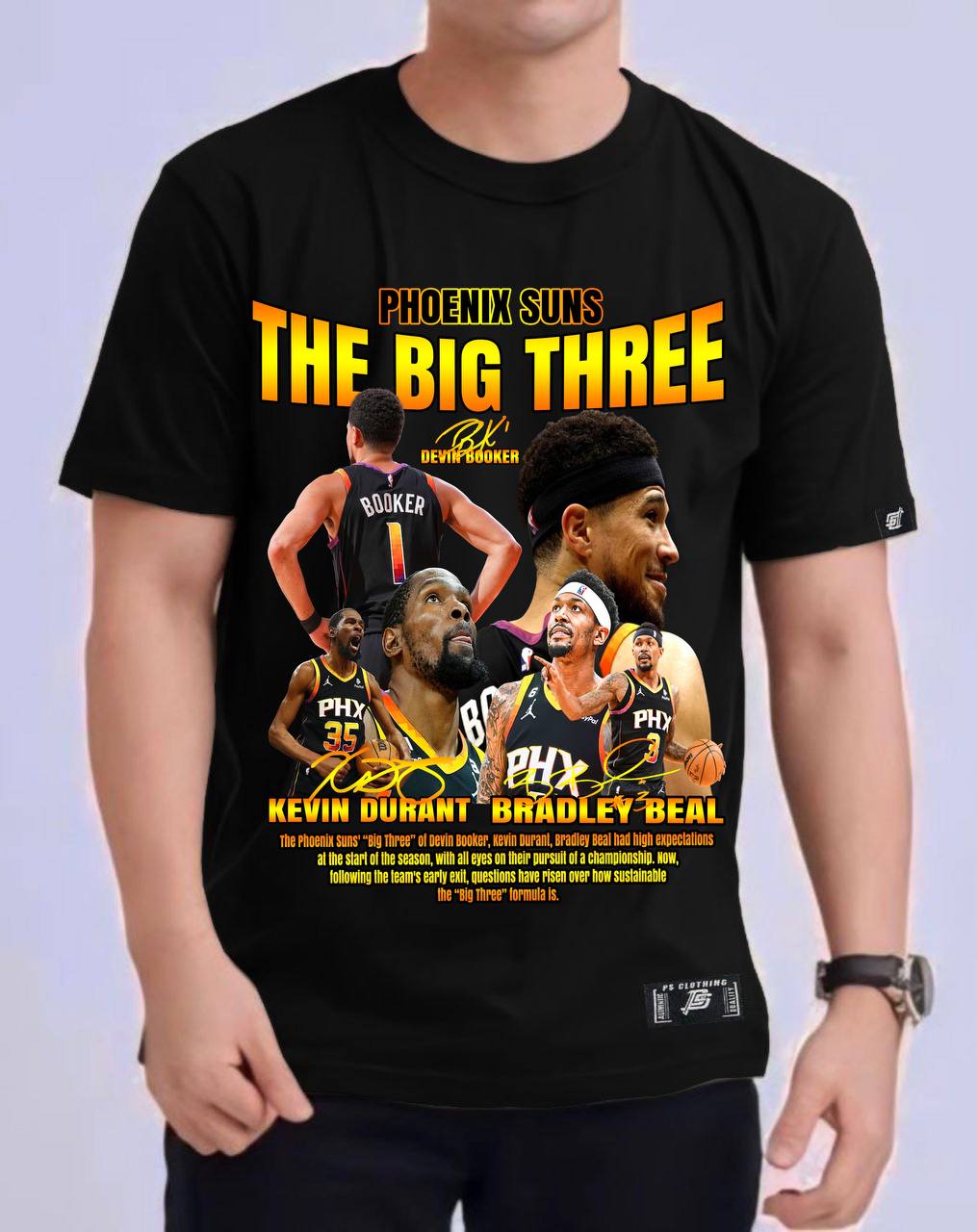 NBA "BIG THREE" OF PHOENIX SUNS 2024 ROUND NECK REGULAR FIT PREMIUM DESIGN