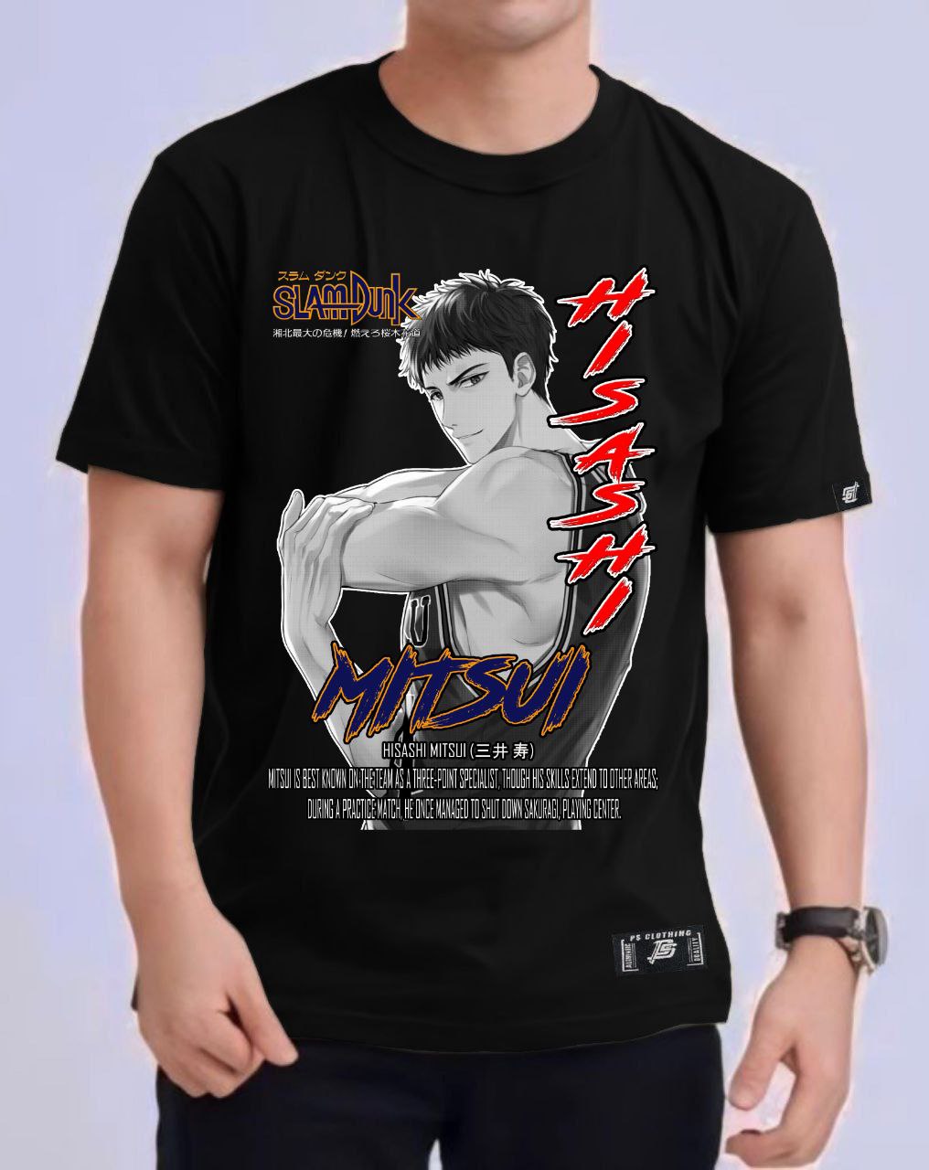 SLAM DUNK "HISASHI MITSUHI" ROUND NECK REGULAR FIT ANIME PREMIUM DESIGN