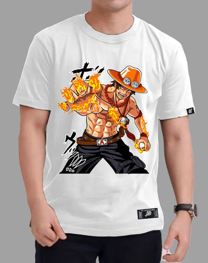 ONE PIECE  "PORTGAS D. ACE" ROUND NECK REGULAR FIT PREMIUM DESIGN