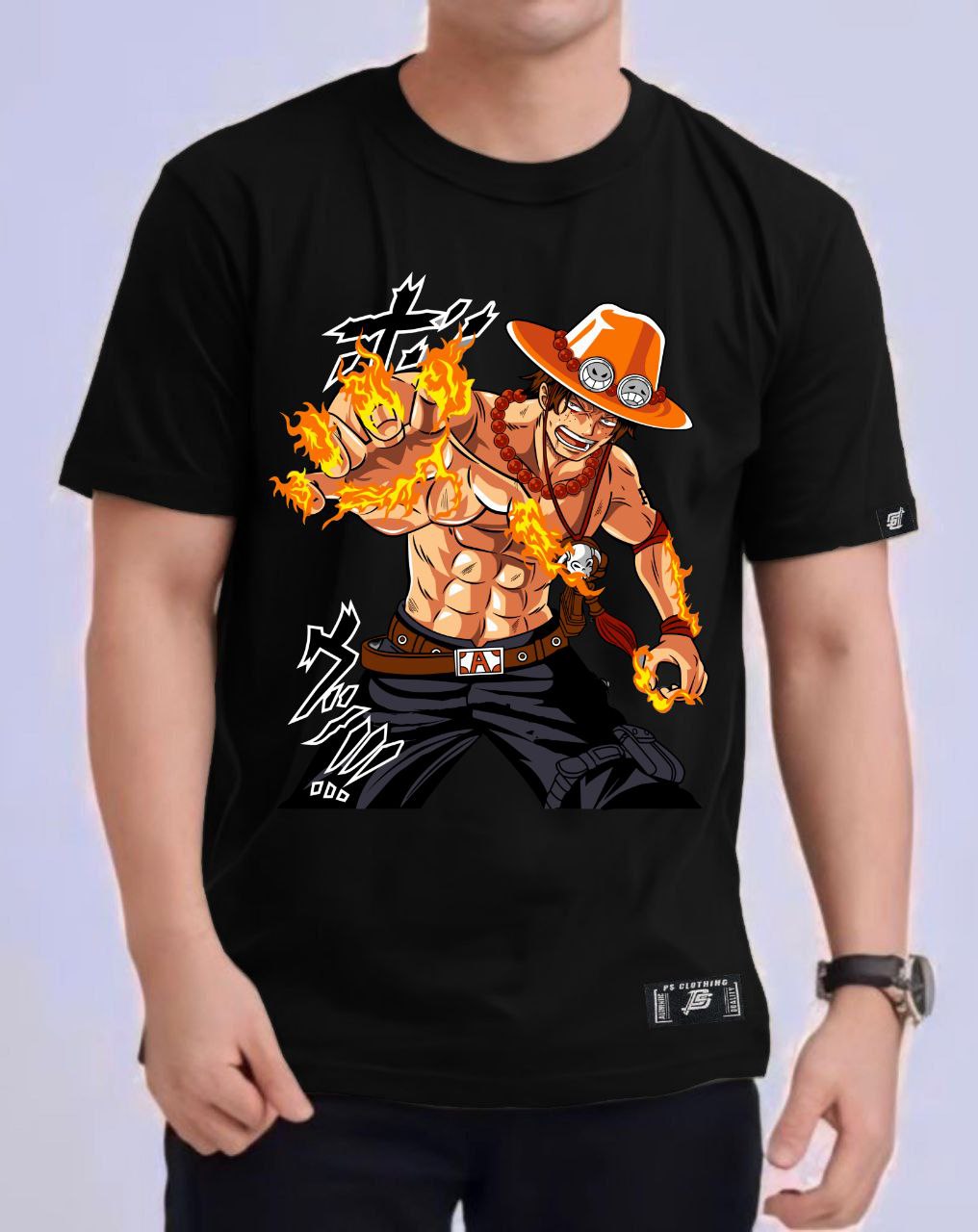 ONE PIECE  "PORTGAS D. ACE" ROUND NECK REGULAR FIT PREMIUM DESIGN