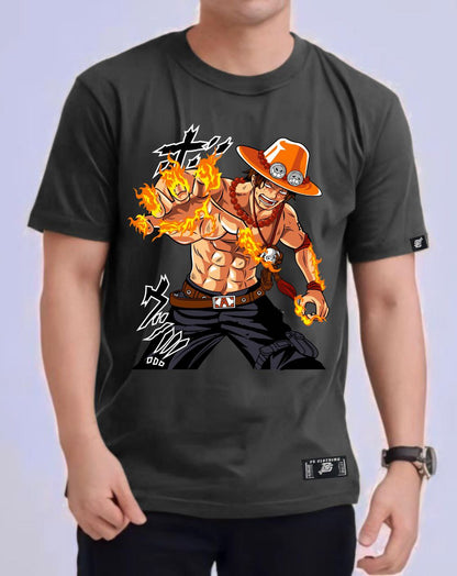 ONE PIECE  "PORTGAS D. ACE" ROUND NECK REGULAR FIT PREMIUM DESIGN