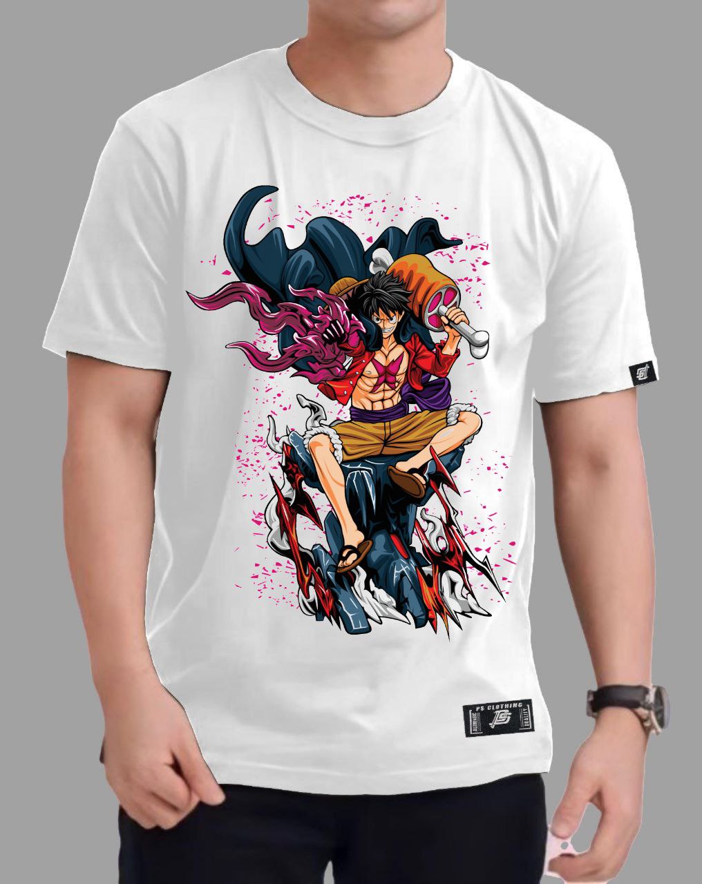 ONE PIECE "MONKEY D. LUFFY" VERSION 2 ROUND NECK REGULAR FIT ANIME PREMIUM DESIGN