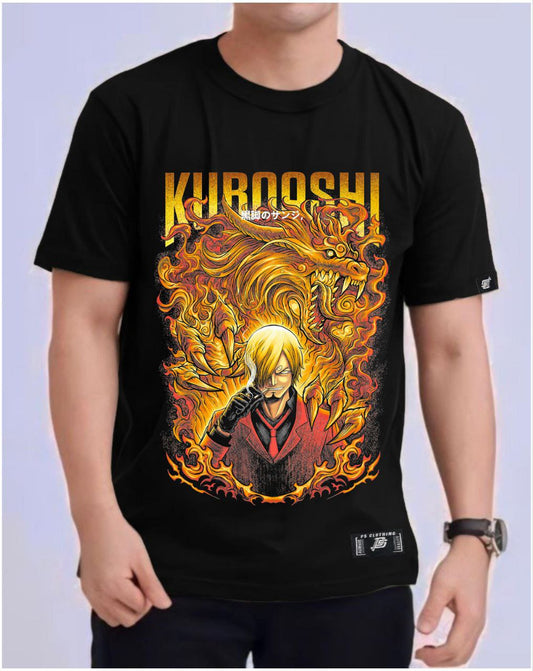 ONE PIECE VINSMOKE SANJI "BLACK LEG" ROUND NECK REGULAR FIT ANIME PREMIUM DESIGN