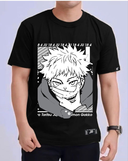 JUJUTSU KAISEN "YUJI ITADORI" ROUND NECK REGULAR FIT ANIME PREMIUM DESIGN